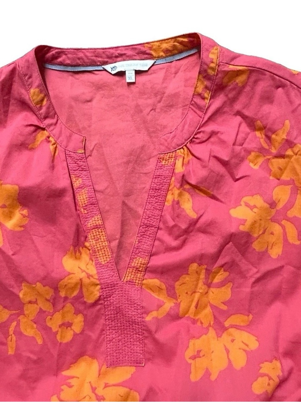 Women’s Southern Tide Pink Orange Layered Summer Dress Size XL - Picture 4 of 5